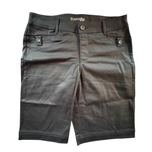 St. Johns Bay Bermuda Shorts Womens 10 Black Good Stretch Cotton Blend